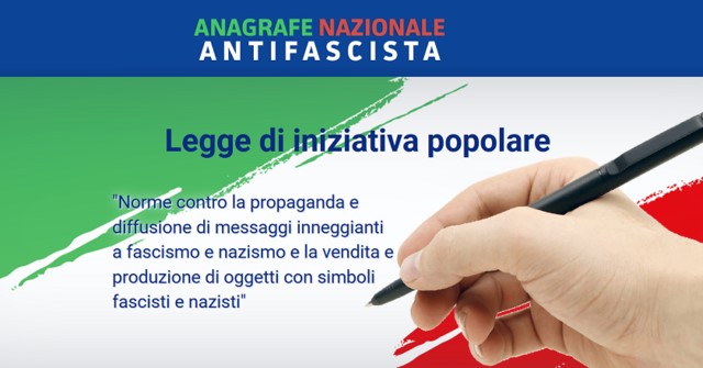 immagine Raccolta firme proposta di legge di iniziativa popolare antifascista